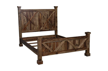 Porter Designs - Crossroads Solid Sheesham Wood Queen Bed, Brown - 04-196-14-C01H-KIT veiw 1
