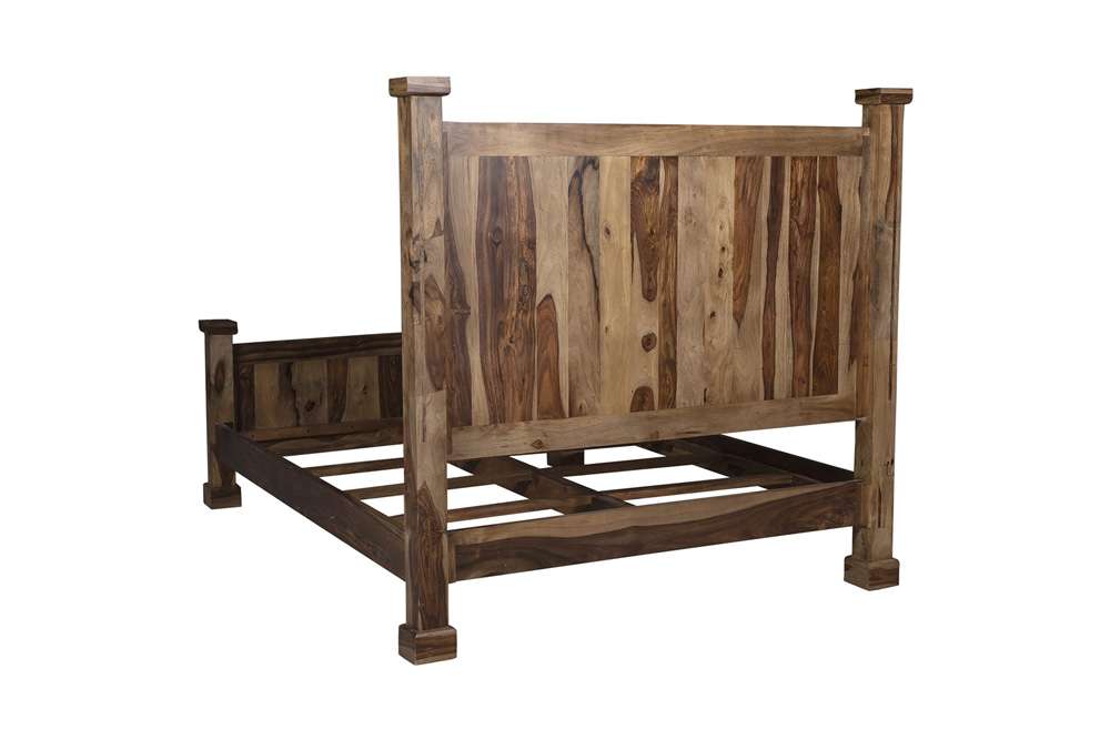 Porter Designs - Crossroads Solid Sheesham Wood Queen Bed, Brown - 04-196-14-C01H-KIT veiw 3