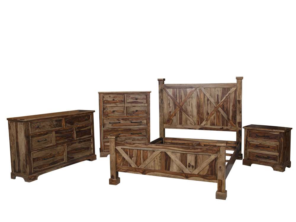 Porter Designs - Crossroads Solid Sheesham Wood Queen Bed, Brown - 04-196-14-C01H-KIT veiw 4