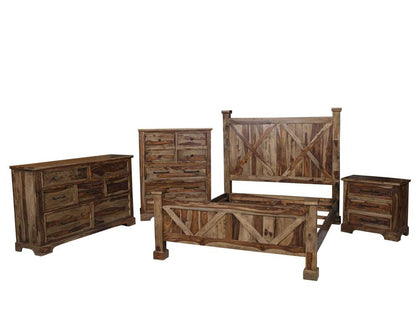 Porter Designs - Crossroads Solid Sheesham Wood Queen Bed, Brown - 04-196-14-C01H-KIT veiw 4