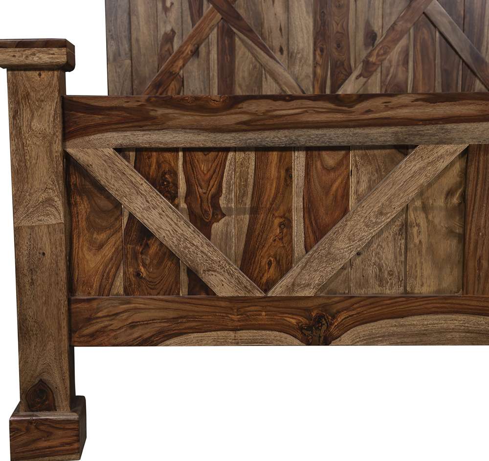 Porter Designs - Crossroads Solid Sheesham Wood Queen Bed, Brown - 04-196-14-C01H-KIT veiw 5