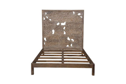 Porter Designs - Dahlia Hand Carved Motif Queen Bed, Brown - 04-196-03B-8436-KIT veiw 2
