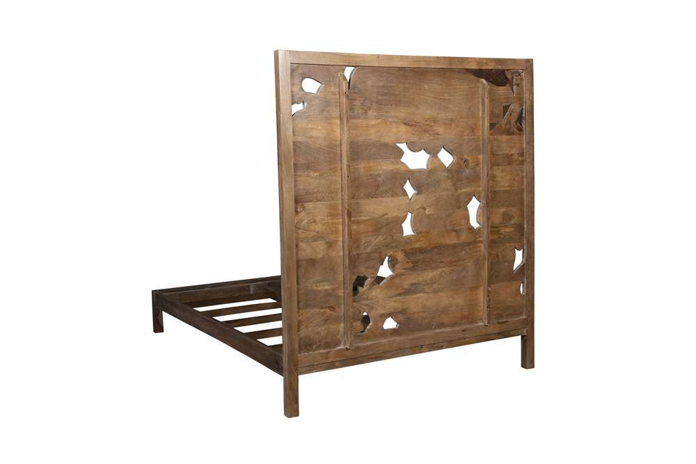 Porter Designs - Dahlia Hand Carved Motif Queen Bed, Brown - 04-196-03B-8436-KIT veiw 3