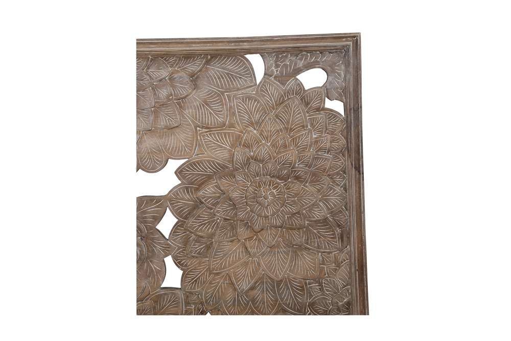 Porter Designs - Dahlia Hand Carved Motif Queen Bed, Brown - 04-196-03B-8436-KIT veiw 6