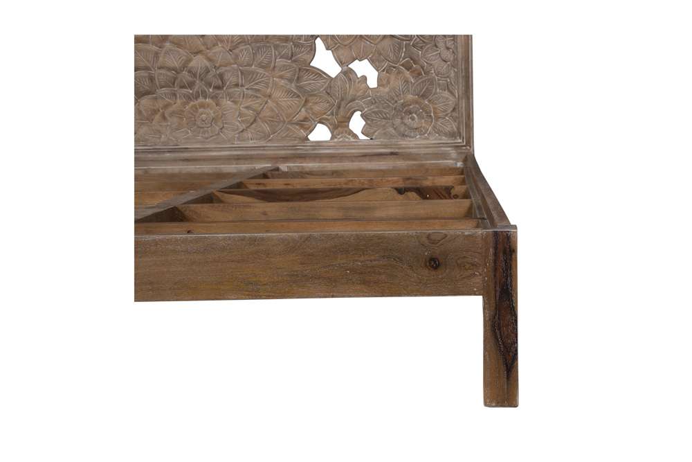 Porter Designs - Dahlia Hand Carved Motif Queen Bed, Brown - 04-196-03B-8436-KIT veiw 7