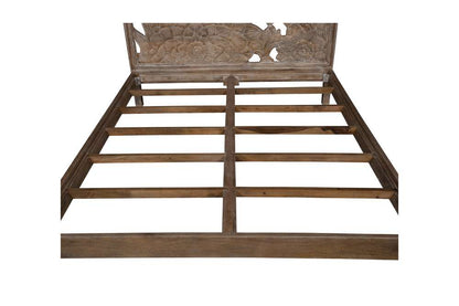 Porter Designs - Dahlia Hand Carved Motif Queen Bed, Brown - 04-196-03B-8436-KIT veiw 8