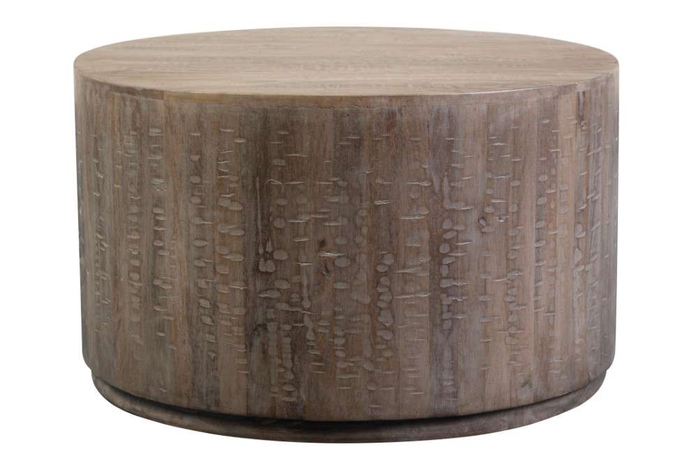Porter Designs - Drum Gray Wash Mango Wood Coffee Table, Gray - 05-108-03-7001 view 2