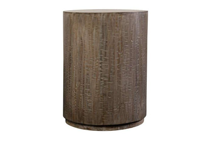 Porter Designs -  Drum Gray Wash Mango Wood End Table, Gray - 05-108-07-7002 veiw 3
