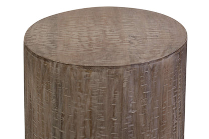 Porter Designs -  Drum Gray Wash Mango Wood End Table, Gray - 05-108-07-7002 veiw 4