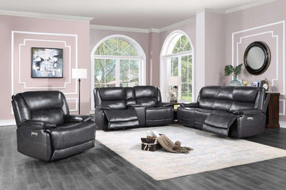 Porter Designs -  Ennis Triple Power Reclining Sofa, Black - 03-202C-01-4830 veiw 2
