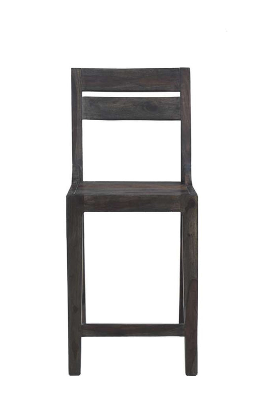 Porter Designs - Fall River Solid Sheesham Wood 24in Counter Height Dining Chair, Gray - 07-117-11-1404O veiw 2