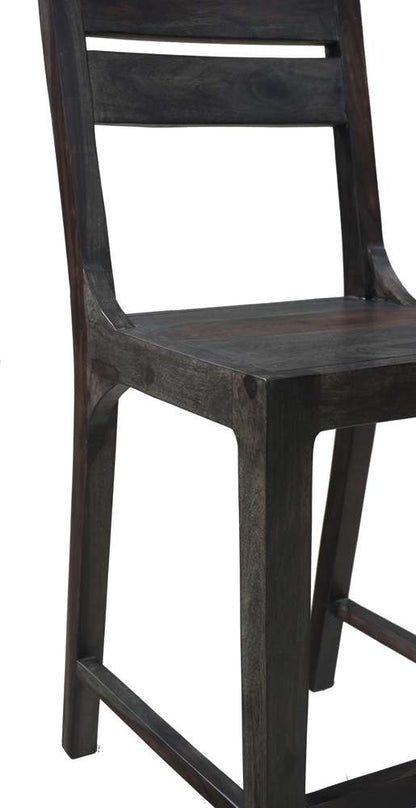 Porter Designs - Fall River Solid Sheesham Wood 24in Counter Height Dining Chair, Gray - 07-117-11-1404O veiw 5