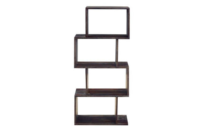 Porter Designs -  Fall River Solid Sheesham Wood Bookcase, Gray - 10-117-01-4879 veiw 2