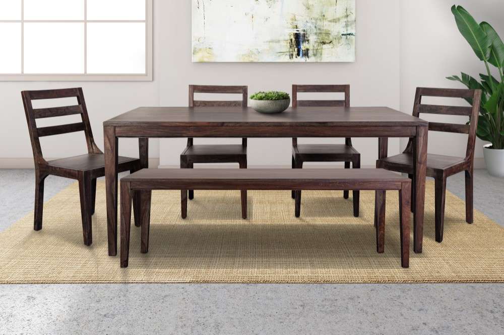 Porter Designs -  Fall River Solid Sheesham Wood Dining Table, Gray - 07-117-01-4895 veiw 2