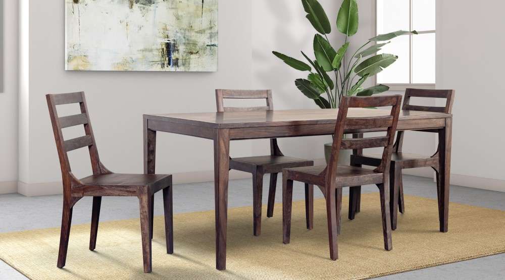 Porter Designs -  Fall River Solid Sheesham Wood Dining Table, Gray - 07-117-01-4895 veiw 6