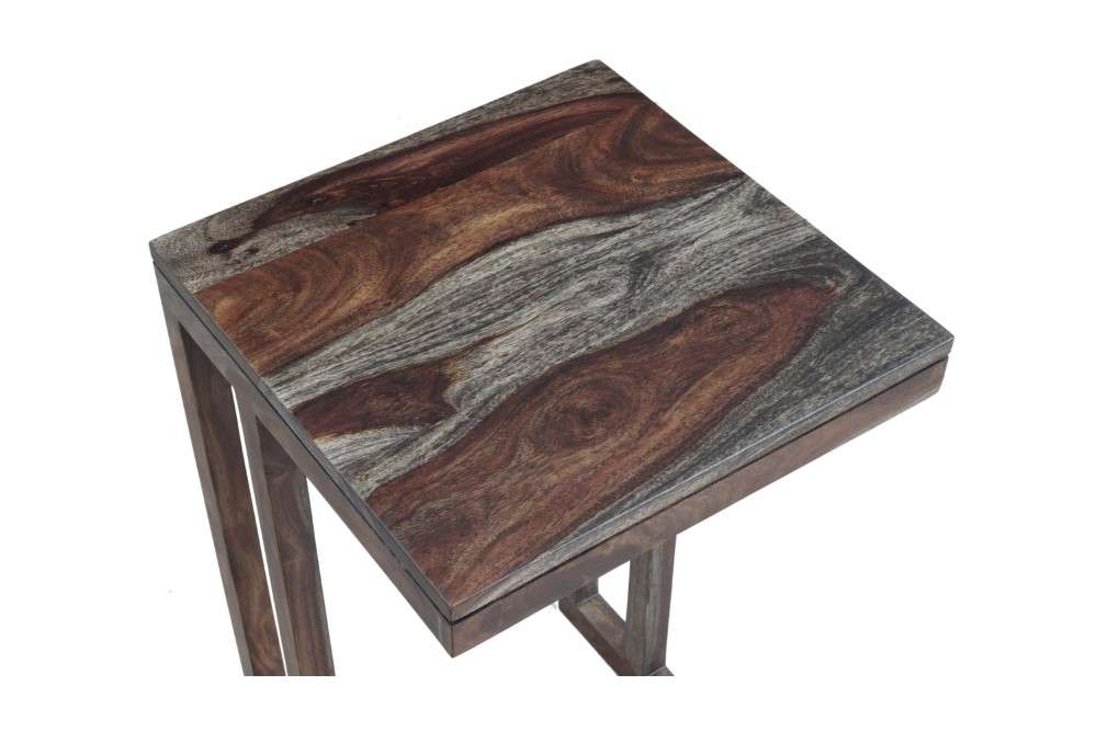 Porter Designs -  Fall River Solid Sheesham Wood End Table, Gray - 05-117-12-4421 veiw 5