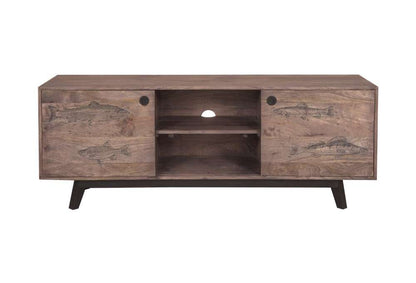 Porter Designs -  Fish Solid Wood TV Stand, Gray - 06-215-10-5551 veiw 2