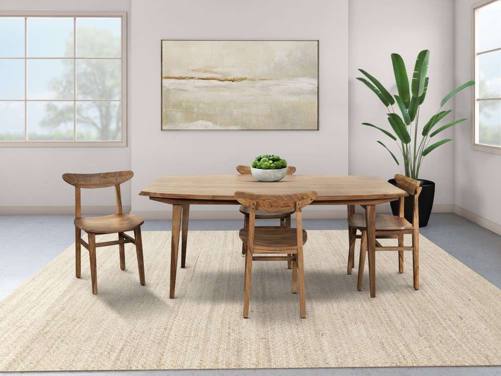 Porter Designs -  Fusion Solid Sheesham Wood Dining Table, Natural - 07-117-01-6730 veiw 2