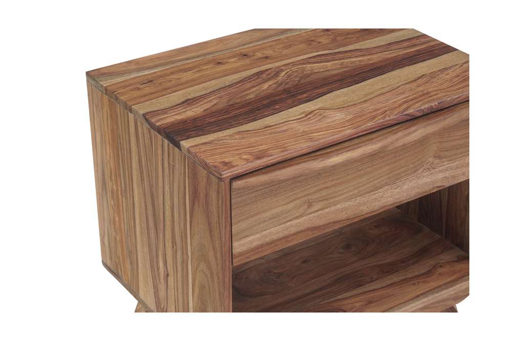 Porter Designs - Fusion Solid Sheesham Wood Nightstand Table, Natural - 04-117-04-6750N veiw 9