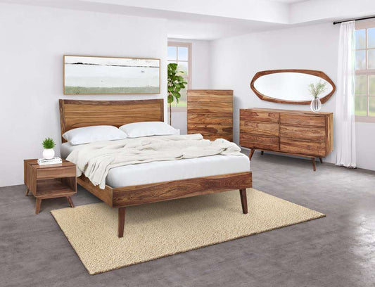 Porter Designs - Fusion Solid Sheesham Wood Queen Bed, Light Brown - 04-117-03B-6750N-KIT veiw 2