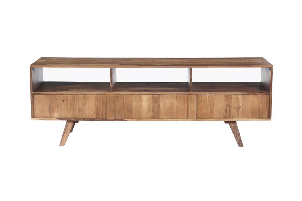 Porter Designs - Fusion Solid Sheesham Wood TV Stand, Light Brown - 06-117-03-6733N veiw 4