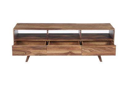 Porter Designs - Fusion Solid Sheesham Wood TV Stand, Light Brown - 06-117-03-6733N veiw 7