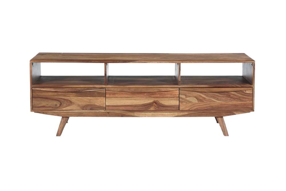 Porter Designs - Fusion Solid Sheesham Wood TV Stand, Light Brown - 06-117-03-6733N veiw 8