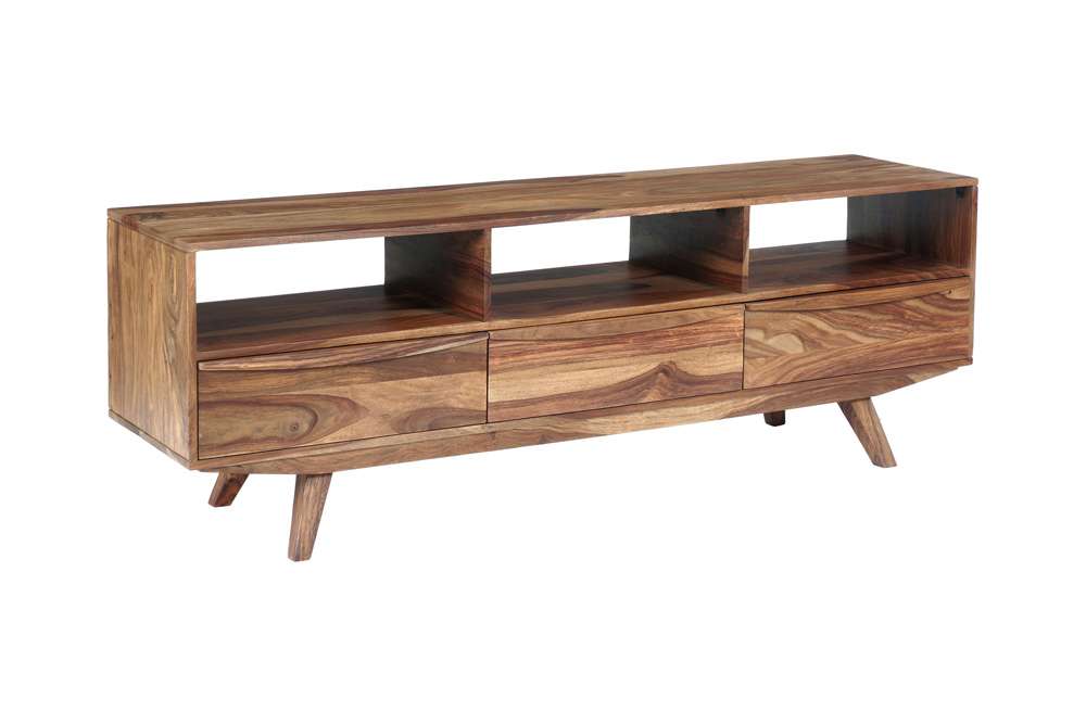 Porter Designs - Fusion Solid Sheesham Wood TV Stand, Light Brown - 06-117-03-6733N veiw 9