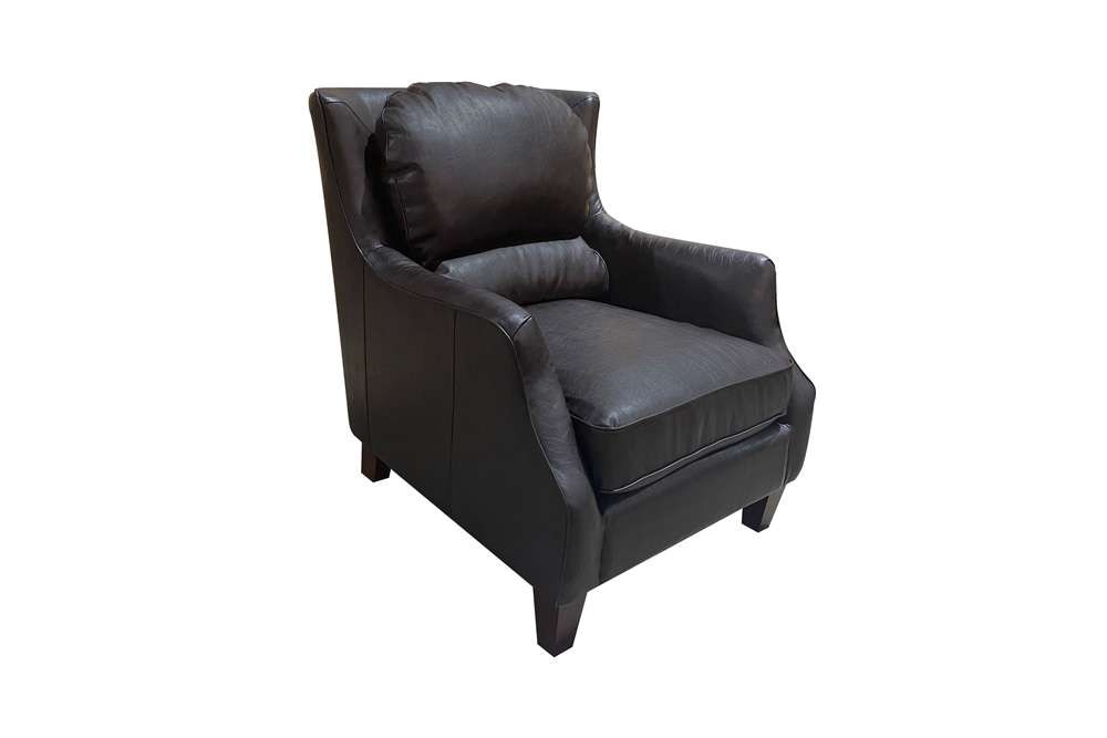 Porter Designs -  Garnett Crackle Leather Club Style Chair, Black - 02-201-06-522 veiw 1