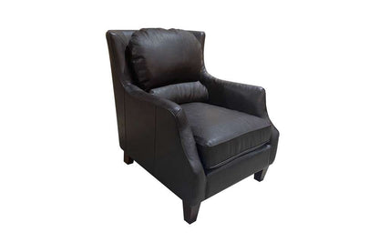 Porter Designs -  Garnett Crackle Leather Club Style Chair, Black - 02-201-06-522 veiw 1