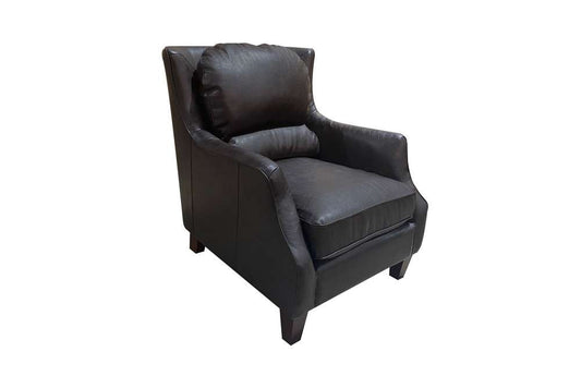 Porter Designs -  Garnett Crackle Leather Club Style Chair, Black - 02-201-06-522 veiw 1