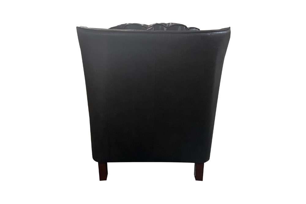 Porter Designs -  Garnett Crackle Leather Club Style Chair, Black - 02-201-06-522 veiw 3