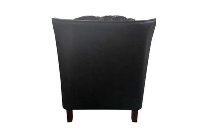Porter Designs -  Garnett Crackle Leather Club Style Chair, Black - 02-201-06-522 veiw 3