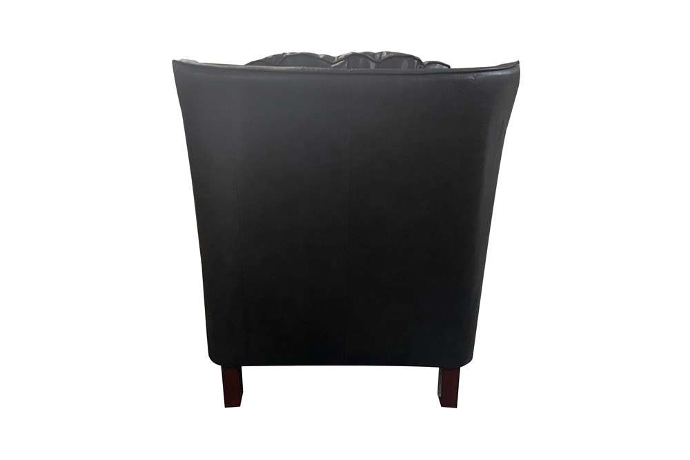 Porter Designs -  Garnett Crackle Leather Club Style Chair, Black - 02-201-06-522 veiw 4