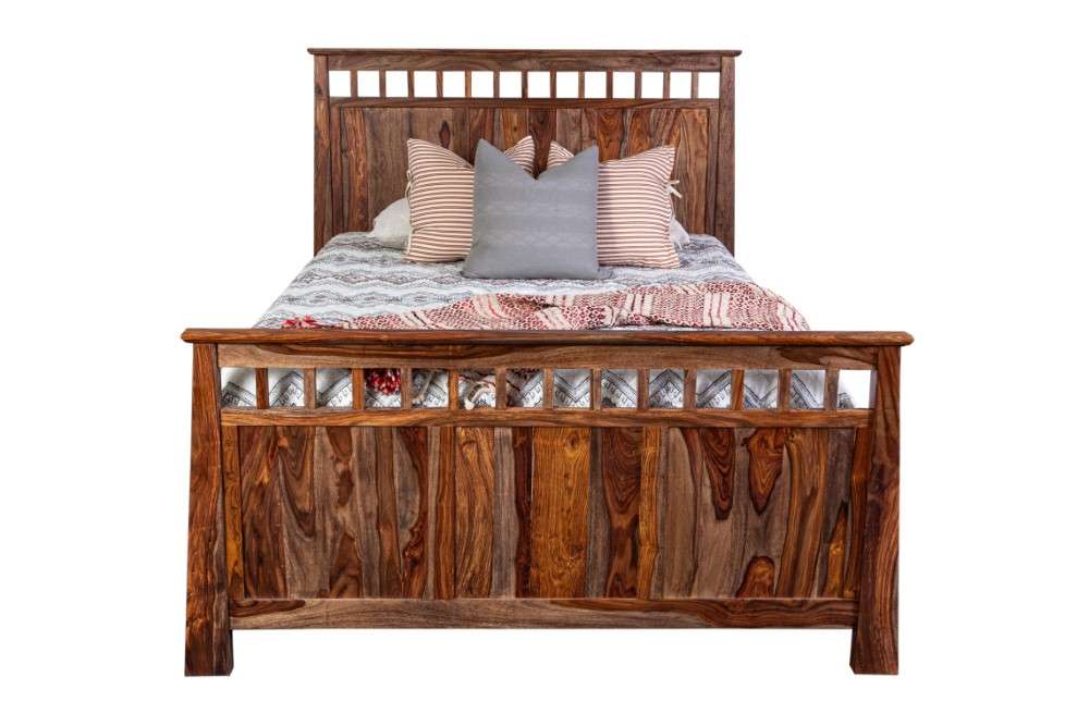 Porter Designs -  Kalispell Solid Sheesham Wood Queen Bed, Natural - 04-196-03B-2439-KIT veiw 3