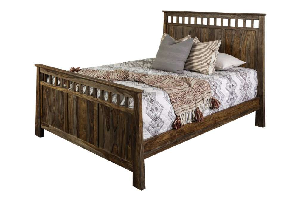 Porter Designs -  Kalispell Solid Sheesham Wood Queen Bed, Natural - 04-196-03B-2439-KIT veiw 4