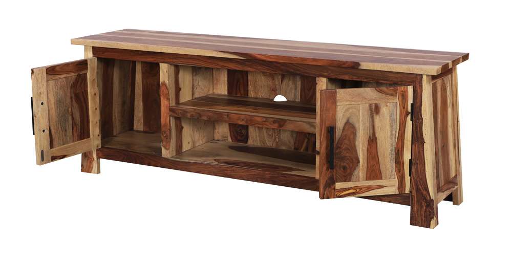 Porter Designs - Kalispell Solid Sheesham Wood TV Stand, Natural - 06-196-03-2419 veiw 4