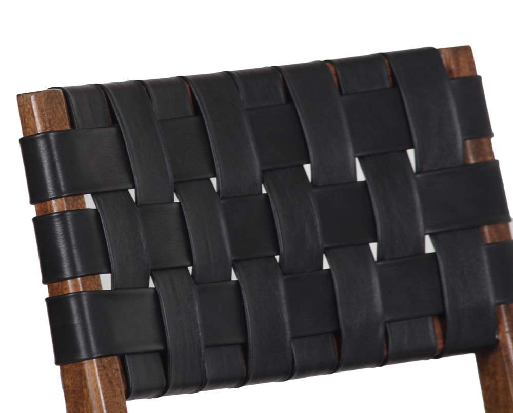 Porter Designs - Kier Genuine Leather Basket-Woven Dining Chair, Brown - 07-108-02-8742 veiw 6