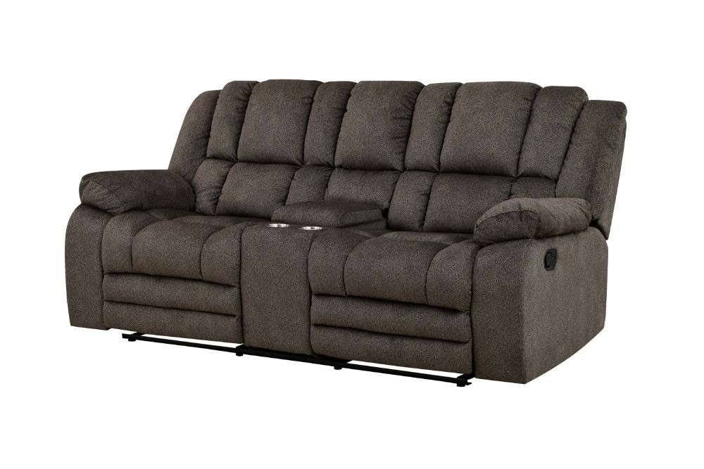 Porter Designs -  Knox Microfiber Reclining Console Loveseat, Gray - 03-201C-02-5213 veiw 1