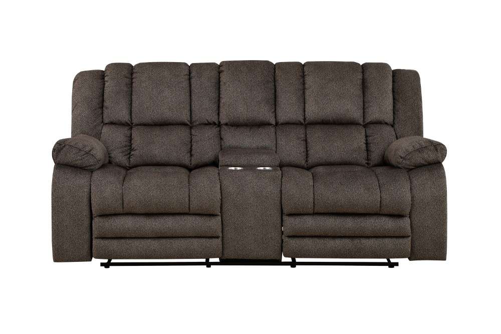 Porter Designs -  Knox Microfiber Reclining Console Loveseat, Gray - 03-201C-02-5213 veiw 2