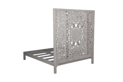 Porter Designs - Mandala Hand Carved Motif Queen Bed, Gray - 04-196-03B-BCB0-KIT veiw 3