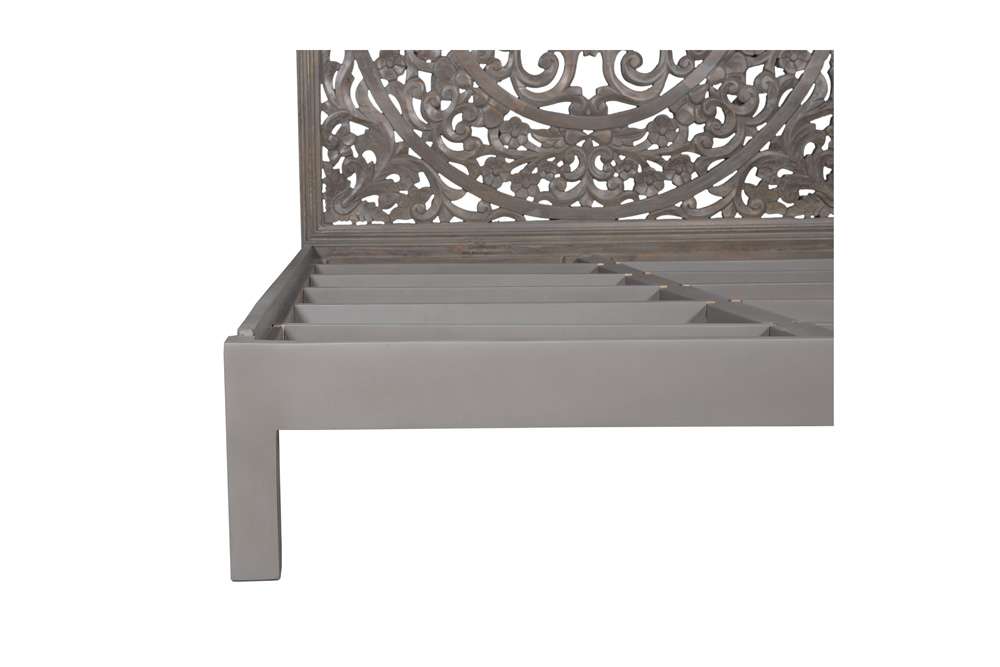Porter Designs - Mandala Hand Carved Motif Queen Bed, Gray - 04-196-03B-BCB0-KIT veiw 5