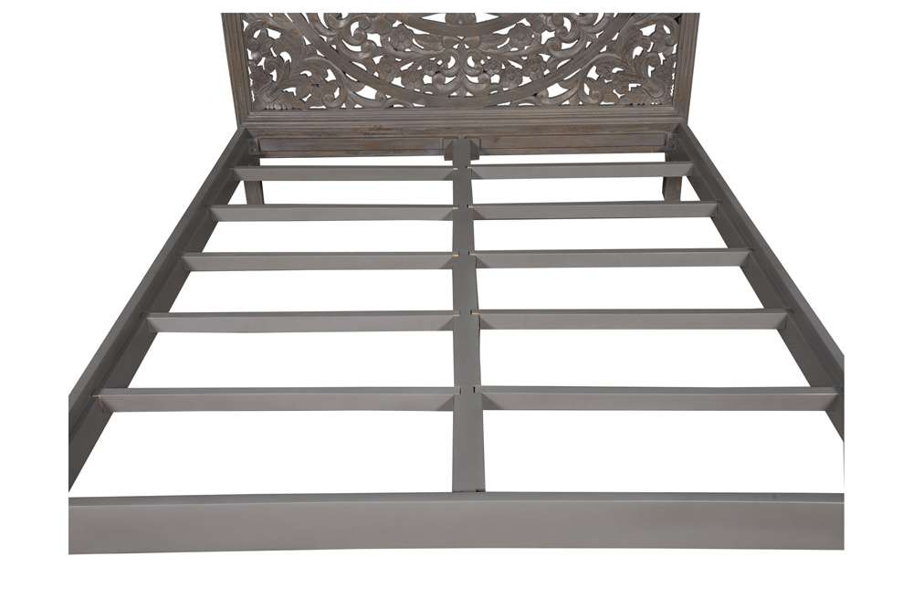 Porter Designs - Mandala Hand Carved Motif Queen Bed, Gray - 04-196-03B-BCB0-KIT veiw 6