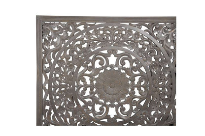 Porter Designs - Mandala Hand Carved Motif Queen Bed, Gray - 04-196-03B-BCB0-KIT veiw 7