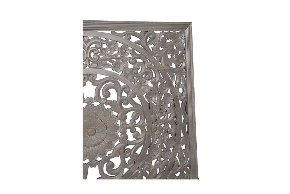 Porter Designs - Mandala Hand Carved Motif Queen Bed, Gray - 04-196-03B-BCB0-KIT veiw 8
