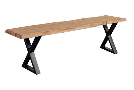 Porter Designs -  Manzanita Live Edge Solid Acacia Wood Dining Bench, Natural - 07-196-13-BN58NX-KIT veiw 1