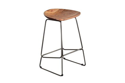 Porter Designs -  Neri Solid Acacia Wood 24in Bar Stool, Brown - 07-192-10-18178B veiw 1