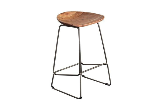Porter Designs -  Neri Solid Acacia Wood 24in Bar Stool, Brown - 07-192-10-18178B veiw 1