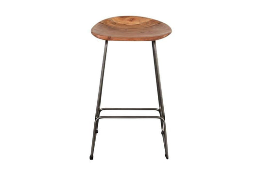 Porter Designs -  Neri Solid Acacia Wood 24in Bar Stool, Brown - 07-192-10-18178B veiw 2