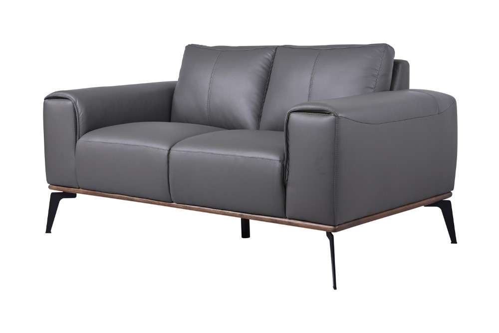 Porter Designs -  Pietro Top Grain Leather Loveseat, Gray - 02-204C-02-2110 veiw 1